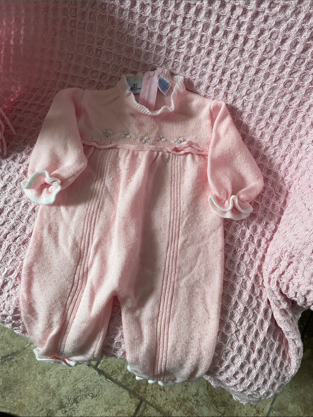 Baby Knit Pink Onesie Sweater  Size 6/9 months